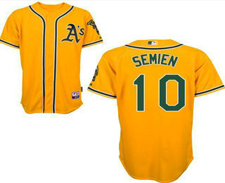 Men's Oakland Athletics #10 Marcus Semien Yellow Stitched Baseball Jersey