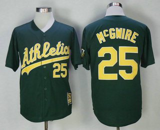 Men's Oakland Athletics #25 Mark Mcgwire Green 1997 Throwback Cooperstown Collection Stitched MLB Mitchell & Ness Jersey