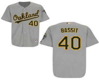Men's Oakland Athletics #40 Chris Bassitt Gray Road Stitched Baseball Jersey