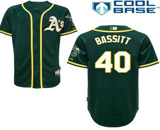 Men's Oakland Athletics #40 Chris Bassitt Green Stitched Baseball Jersey