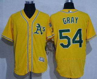 Men's Oakland Athletics #54 Sonny Gray Gold 2016 Flexbase Stitched Baseball Jersey