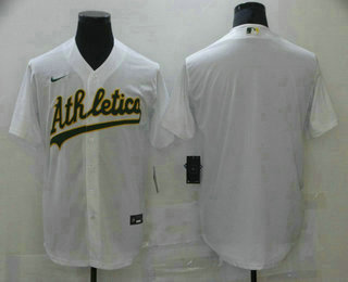 Men's Oakland Athletics Blank White Stitched MLB Cool Base Nike Jersey