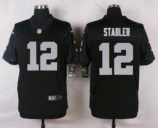 Men's Oakland Raiders #12 Kenny Stabler Black Team Color Stitched NFL Nike Elite Jersey