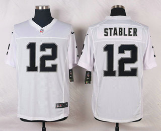 Men's Oakland Raiders #12 Kenny Stabler White Road Stitched NFL Nike Elite Jersey