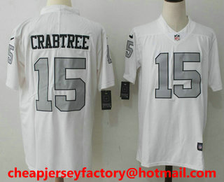 Men's Oakland Raiders #15 Michael Crabtree White 2016 Color Rush Stitched NFL Nike Limited Jersey