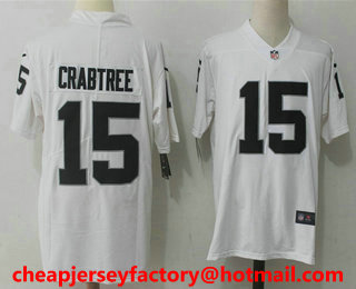 Men's Oakland Raiders #15 Michael Crabtree White 2017 Vapor Untouchable Stitched NFL Nike Limited Jersey