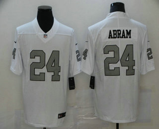 Men's Oakland Raiders #24 Johnathan Abram White 2016 Color Rush Stitched NFL Nike Limited Jersey