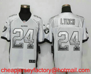 Men's Oakland Raiders #24 Marshawn Lynch White Drift Stitched NFL Nike Fashion Jersey