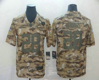 Men's Oakland Raiders #28 Josh Jacobs 2018 Camo Salute to Service Stitched NFL Nike Limited Jersey