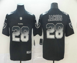 Men's Oakland Raiders #28 Josh Jacobs Black 2019 Vapor Smoke Fashion Stitched NFL Nike Limited Jersey