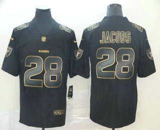 Men's Oakland Raiders #28 Josh Jacobs Black Gold 2019 Vapor Untouchable Stitched NFL Nike Limited Jersey