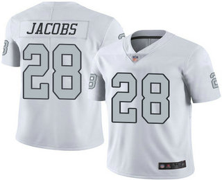 Men's Oakland Raiders #28 Josh Jacobs White 2019 Color Rush Stitched NFL Nike Limited Jersey