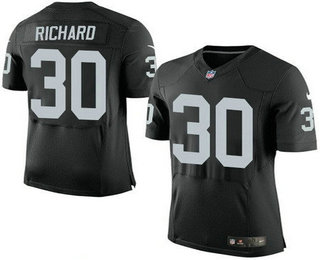 Men's Oakland Raiders #30 Jalen Richard NEW Black Team Color Stitched NFL Nike Elite Jersey
