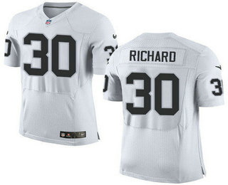 Men's Oakland Raiders #30 Jalen Richard NEW White Road Stitched NFL Nike Elite Jersey