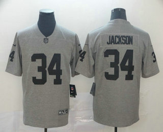 Men's Oakland Raiders #34 Bo Jackson Nike Gray Gridiron 2018 Vapor Untouchable NFL Gray Limited Jersey