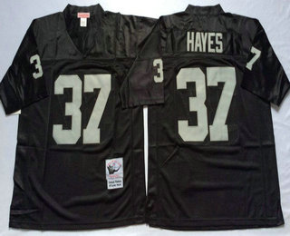 Men's Oakland Raiders #37 Lester Hayes Black Throwback Jersey by Mitchell & Ness