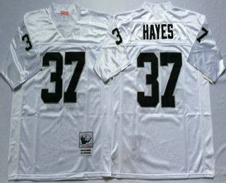 Men's Oakland Raiders #37 Lester Hayes White Throwback Stitched NFL Jersey