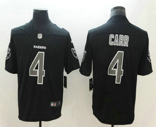 Men's Oakland Raiders #4 Derek Carr Black 2018 Fashion Impact Black Color Rush Stitched NFL Nike Limited Jersey