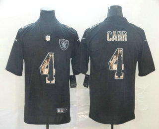 Men's Oakland Raiders #4 Derek Carr Black Statue Of Liberty Stitched NFL Nike Limited Jersey