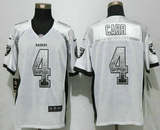 Men's Oakland Raiders #4 Derek Carr White Drift Stitched NFL Nike Fashion Jersey