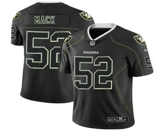 Men's Oakland Raiders #52 Khalil Mack 2018 Black Lights Out Color Rush Stitched NFL Nike Limited Jersey
