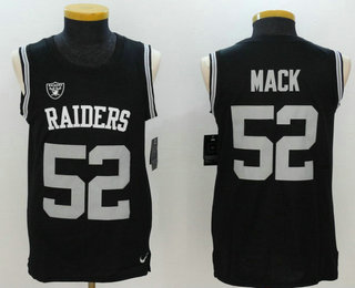 Men's Oakland Raiders #52 Khalil Mack Black Color Rush 2017 Vest Stitched NFL Nike Tank Top Jersey