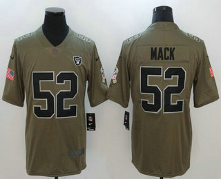 Men's Oakland Raiders #52 Khalil Mack Olive 2017 Salute To Service Stitched NFL Nike Limited Jersey