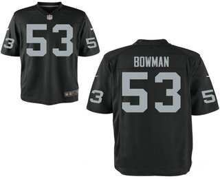 Men's Oakland Raiders #53 NaVorro Bowman Black Team Color Stitched NFL Nike Elite Jersey