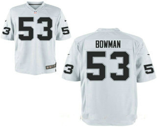 Men's Oakland Raiders #53 NaVorro Bowman White Road Stitched NFL Nike Elite Jersey