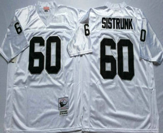 Men's Oakland Raiders #60 Otis Sistrunk White Throwback Jersey by Mitchell & Ness