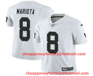 Men's Oakland Raiders #8 Marcus Mariota White 2020 Vapor Untouchable Stitched NFL Nike Limited Jersey