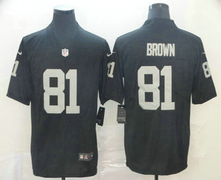 Men's Oakland Raiders #81 Tim Brown Black 2017 Vapor Untouchable Stitched NFL Nike Limited Jersey