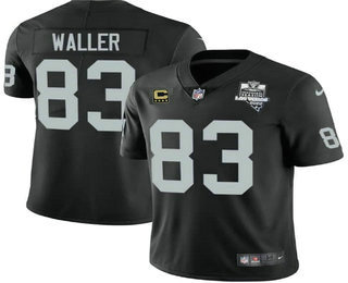 Men's Las Vegas Raiders #83 Darren Waller Black C Patch 2017 Vapor Untouchable Stitched NFL Nike Limited Jersey