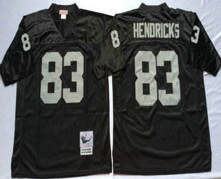 Men's Oakland Raiders #83 Ted Hendricks Black Throwback Jersey by Mitchell & Ness