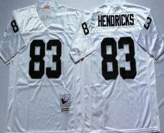 Men's Oakland Raiders #83 Ted Hendricks White Throwback Jersey by Mitchell & Ness