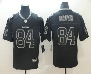 Men's Oakland Raiders #84 Antonio Brown 2018 Black Lights Out Color Rush Stitched NFL Nike Limited Jersey