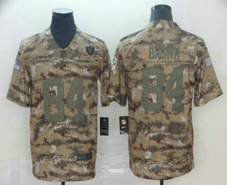 Men's Oakland Raiders #84 Antonio Brown 2018 Camo Salute to Service Stitched NFL Nike Limited Jersey
