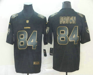 Men's Oakland Raiders #84 Antonio Brown Black Gold 2019 Vapor Untouchable Stitched NFL Nike Limited Jersey