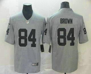Men's Oakland Raiders #84 Antonio Brown Grey 2019 Inverted Legend Stitched NFL Nike Limited Jersey