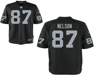 Men's Oakland Raiders #87 Jordy Nelson Black Team Color Stitched NFL Nike Elite Jersey