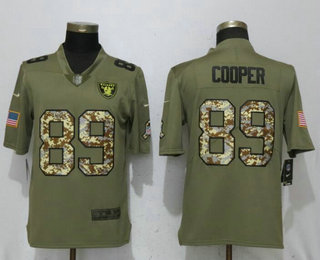 Men's Oakland Raiders #89 Amari Cooper Olive With Camo 2017 Salute To Service Stitched NFL Nike Limited Jersey