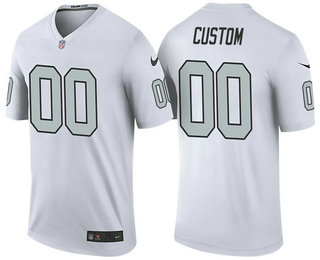 Men's Oakland Raiders White Custom Color Rush Legend NFL Nike Limited Jersey