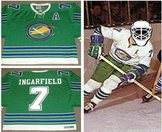 Men's Oakland Seals #7 EARL INGARFIELD 1968 CCM Vintage Throwback Home Green Jersey