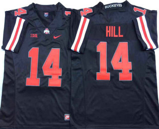 Men's Ohio State Buckeyes #14 K.J. Hill Black Stitched College Football Nike NCAA Jersey