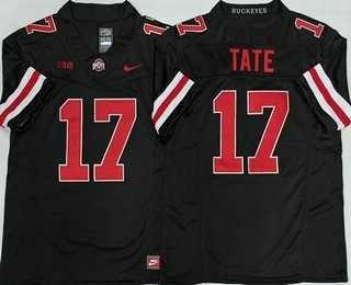 Men's Ohio State Buckeyes #17 Carnell Tate Limited Black FUSE College Football Jersey