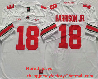 Men's Ohio State Buckeyes #18 Marvin Harrison Jr White 2022 Vapor Untouchable Stitched Nike Jersey
