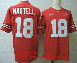 Men's Ohio State Buckeyes #18 Tate Martell Red College Football Jersey