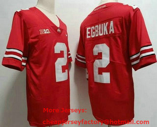 Men's Ohio State Buckeyes #2 Emeka Egbuka Red College Football Jersey