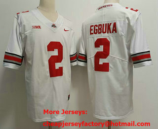 Men's Ohio State Buckeyes #2 Emeka Egbuka White 2022 Vapor Untouchable Stitched Nike Jersey