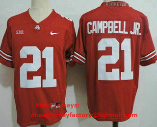 Men's Ohio State Buckeyes #21 Parris Campbell Jr Red College Football Jersey